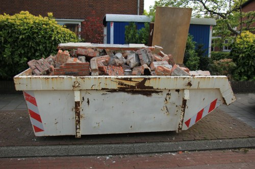 Construction site in Swiss Cottage with waste removal services